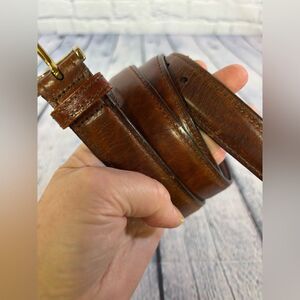 Trafalgar Cortina Chestnut Leather Gold Buckle Formal Casual Classic Belt 38